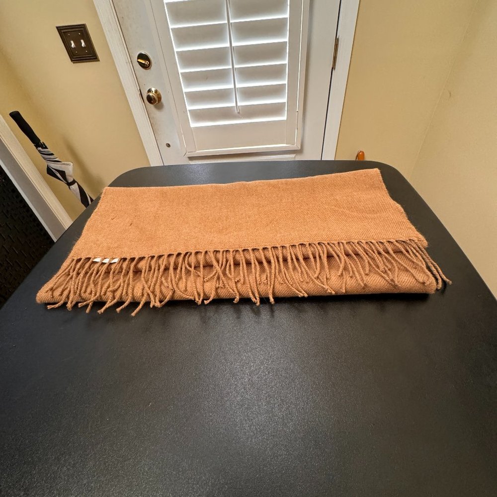 J.Crew Tan fringed scarf NWT